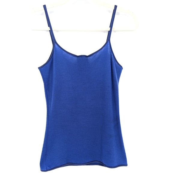 VTG Y2K Giorgio Armani Cashmere Camisole Cobalt Blue 42 Luxury Minimalist Cozy - Picture 4 of 10